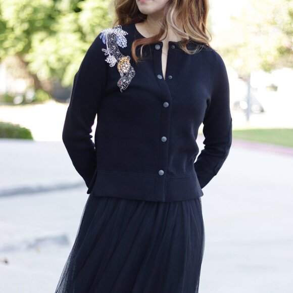 NWT - Zadig & Voltaire Puky Cows Snake Beads Cardigan BLACK✨ - Picture 8 of 14